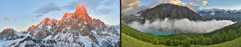 Itálie – Dolomity, Pale di San Martino / Rusko – Altaj, Severoujské Blky, Šavlinské jezero